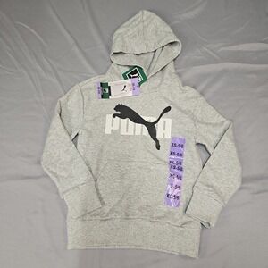 Puma Pullover Hoodie Boys Hooded  Sweatshirt Size XS (5/6) Heather Gray NWT